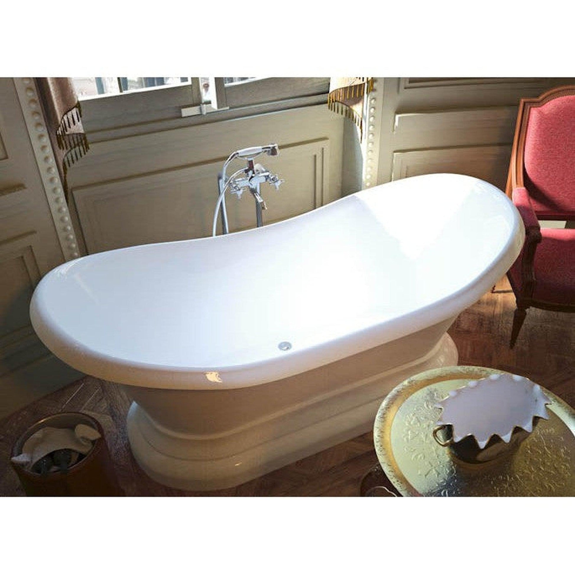 Atlantis Whirlpools Reef 32" x 71" White Freestanding Acrylic Soaker Bathtub