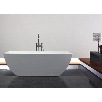 Atlantis Whirlpools Renard 67" x 30" White Freestanding Acrylic Soaker Bathtub