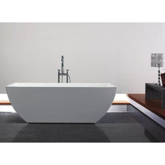 Atlantis Whirlpools Renard 67" x 30" White Freestanding Acrylic Soaker Bathtub