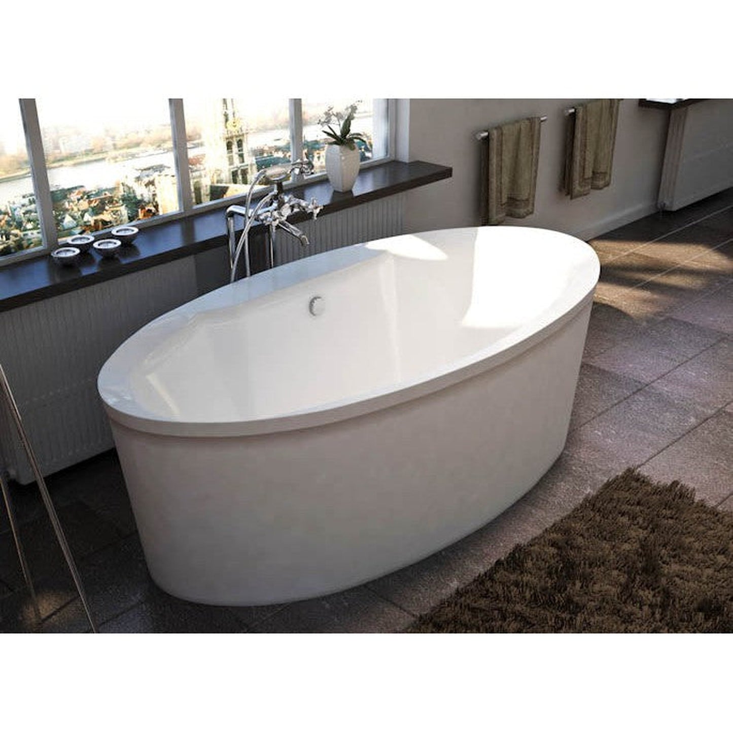 Atlantis Whirlpools Suisse 34" x 68" White Freestanding Acrylic Soaker Bathtub