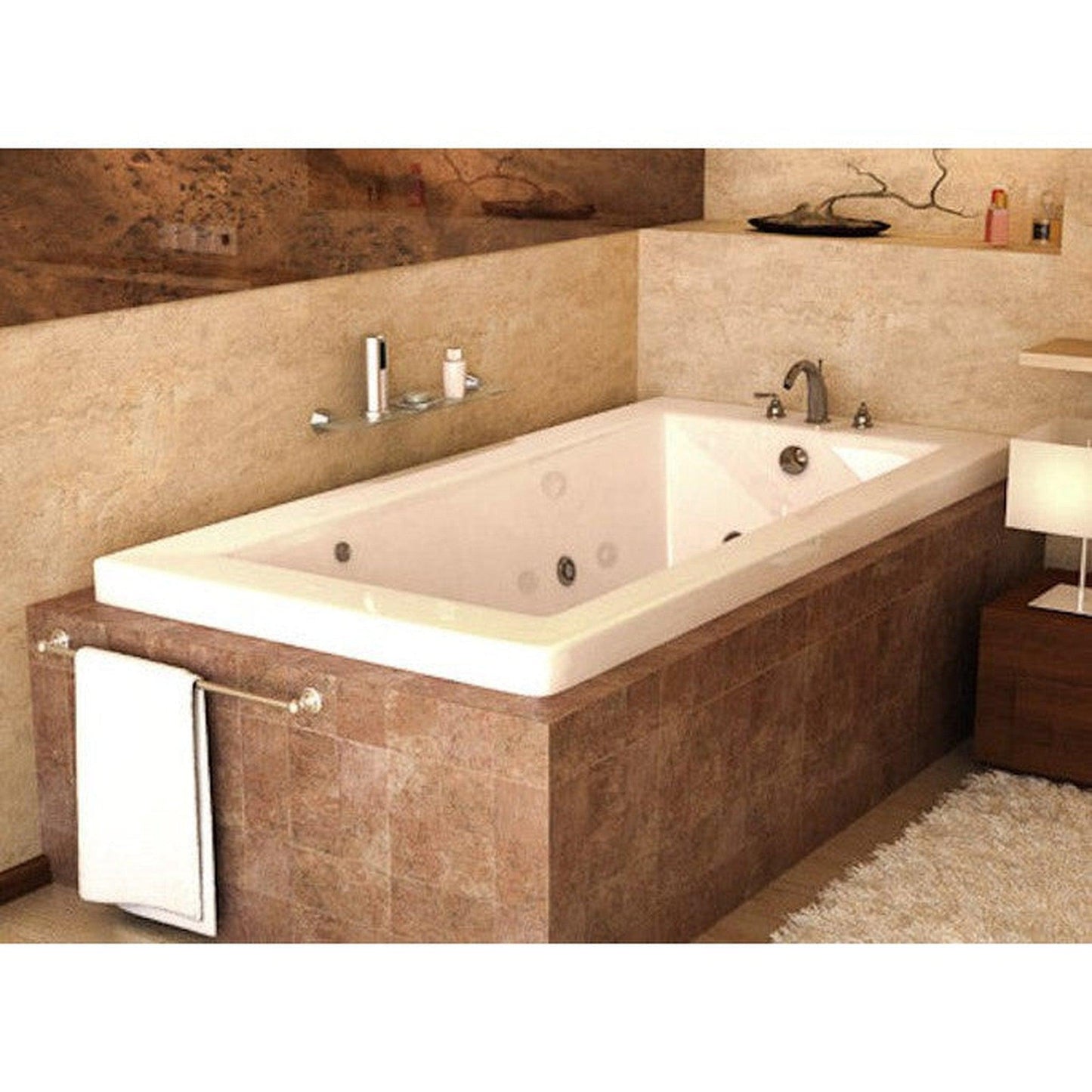 Atlantis Whirlpools Venetian 36" x 66" White Acrylic Drop In Whirlpool and Air Jetted Bathtub