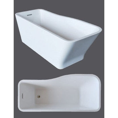 Atlantis Whirlpools Volet 69" x 31" White Freestanding Acrylic Soaker Bathtub
