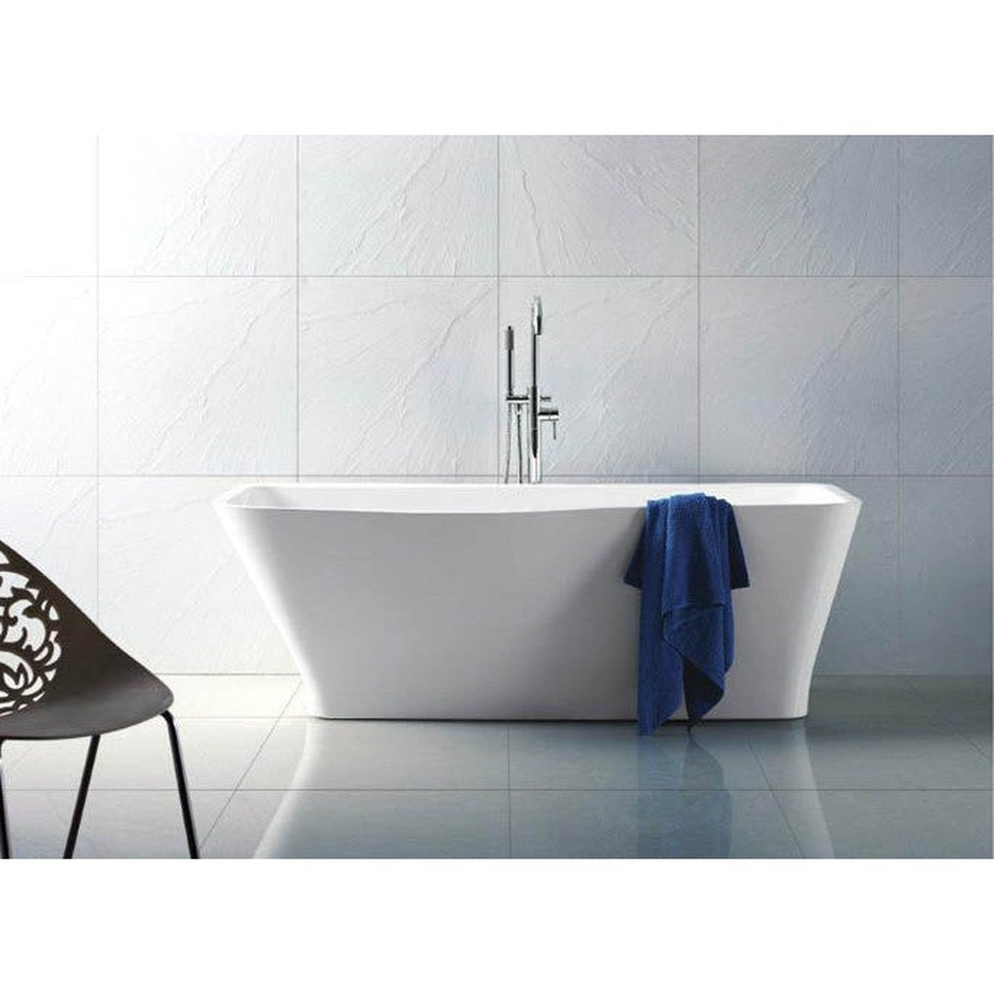 Atlantis Whirlpools Volet 69" x 31" White Freestanding Acrylic Soaker Bathtub