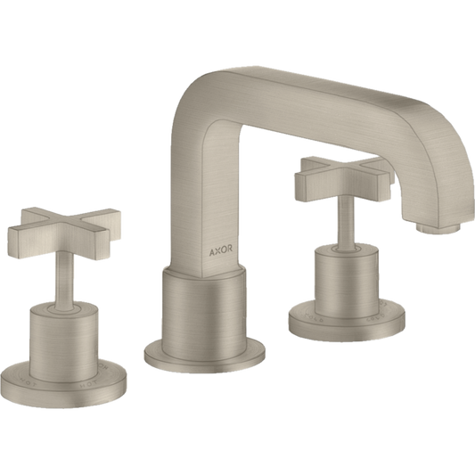 Axor Citterio 5 GPM 3-Hole Cross Handles Brushed Nickel Roman Tub Set Trim