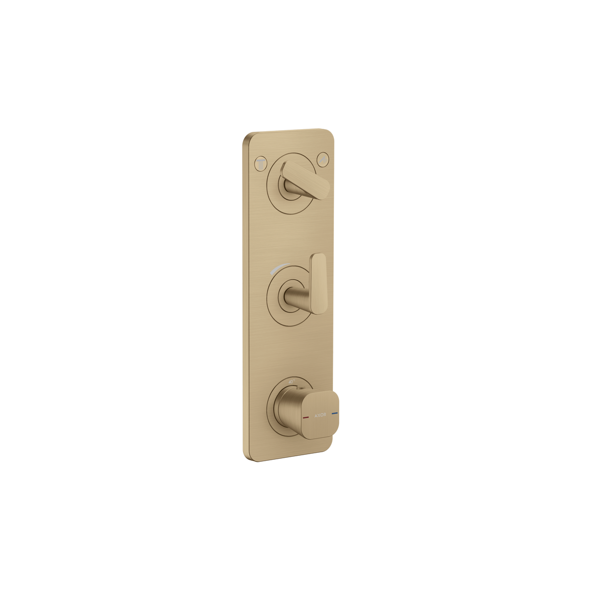 Axor Citterio C 15" x 5" 2-Function Cubic Cut Brushed Bronze Thermostatic Module Trim