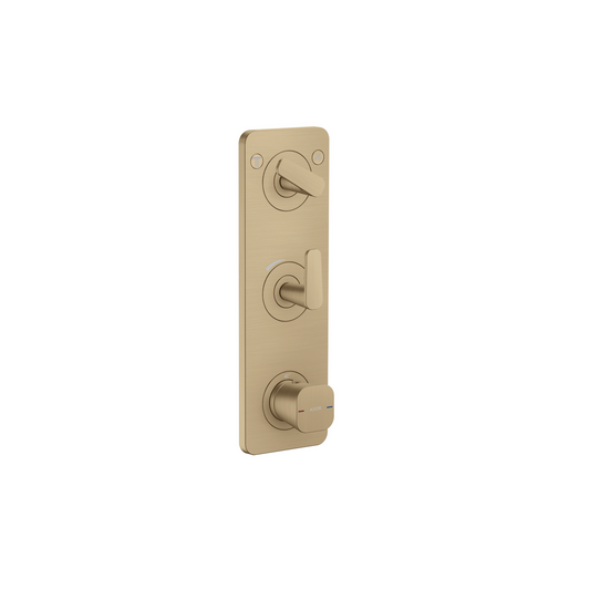 Axor Citterio C 15" x 5" 2-Function Cubic Cut Brushed Bronze Thermostatic Module Trim