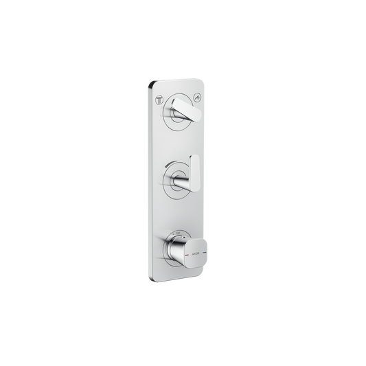 Axor Citterio C 15" x 5" 2-Function Cubic Cut Chrome Thermostatic Module Trim
