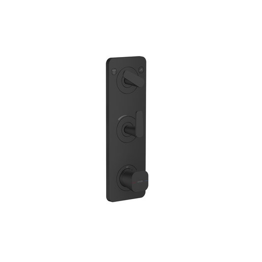 Axor Citterio C 15" x 5" 2-Function Cubic Cut Matte Black Thermostatic Module Trim