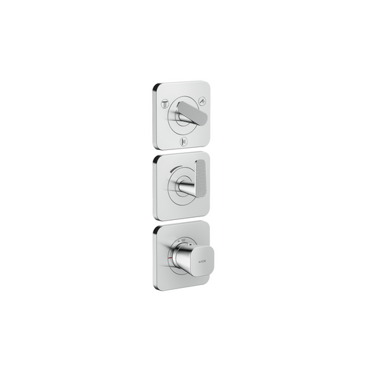 Axor Citterio C 15" x 5" 3-Function Cubic Cut Chrome Thermostatic Module Trim