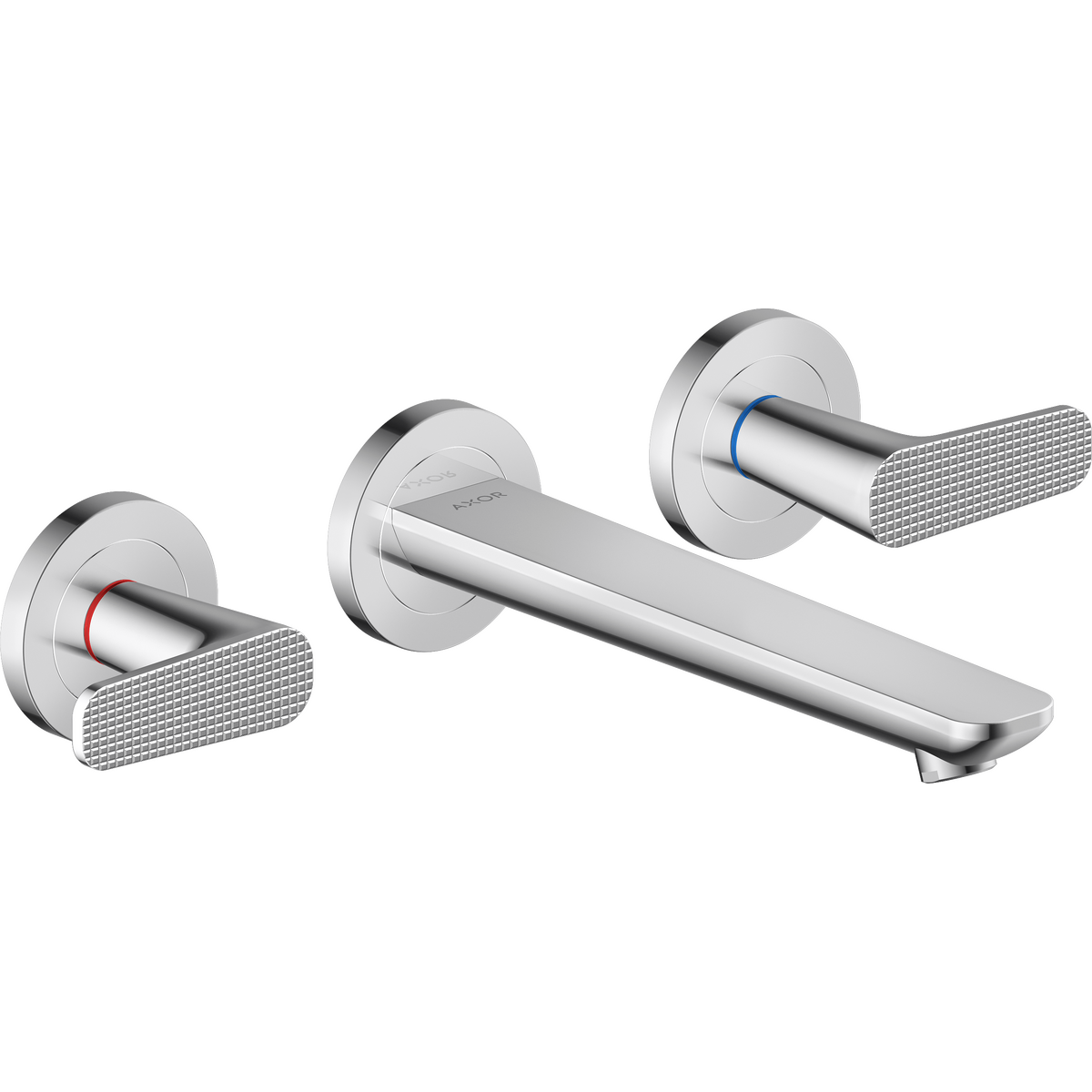 Axor Citterio C 1.2 GPM Lever Handle Chrome Wall Mounted Widespread Cubic Cut Faucet