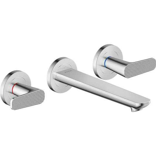 Axor Citterio C 1.2 GPM Lever Handle Chrome Wall Mounted Widespread Cubic Cut Faucet