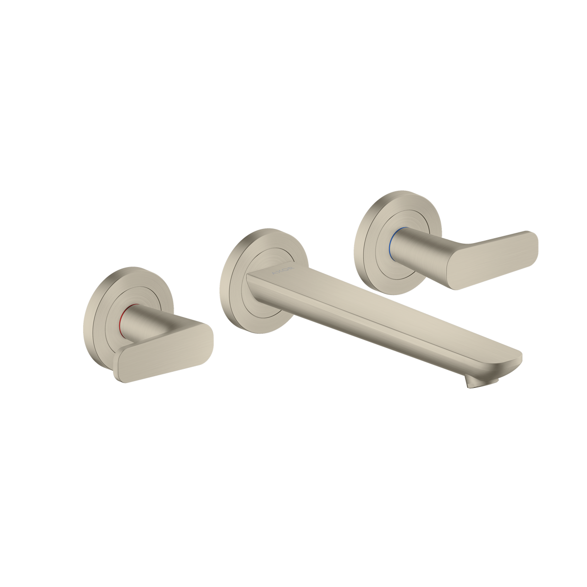 Axor Citterio C 1.2 GPM Lever Handle Wall Mounted Brushed Nickel Widespread Faucet Trim With Escutcheons