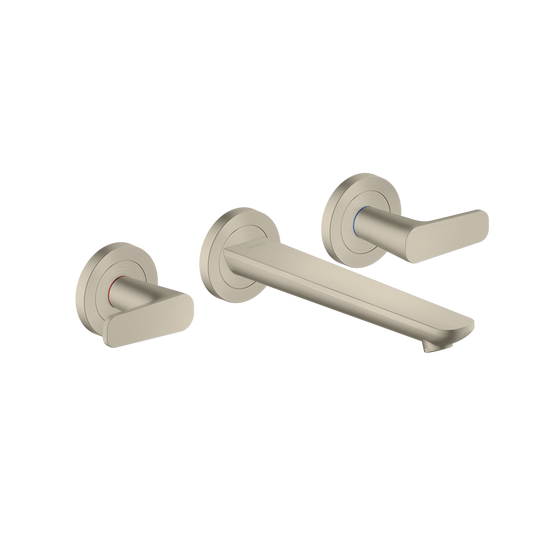 Axor Citterio C 1.2 GPM Lever Handle Wall Mounted Brushed Nickel Widespread Faucet Trim With Escutcheons