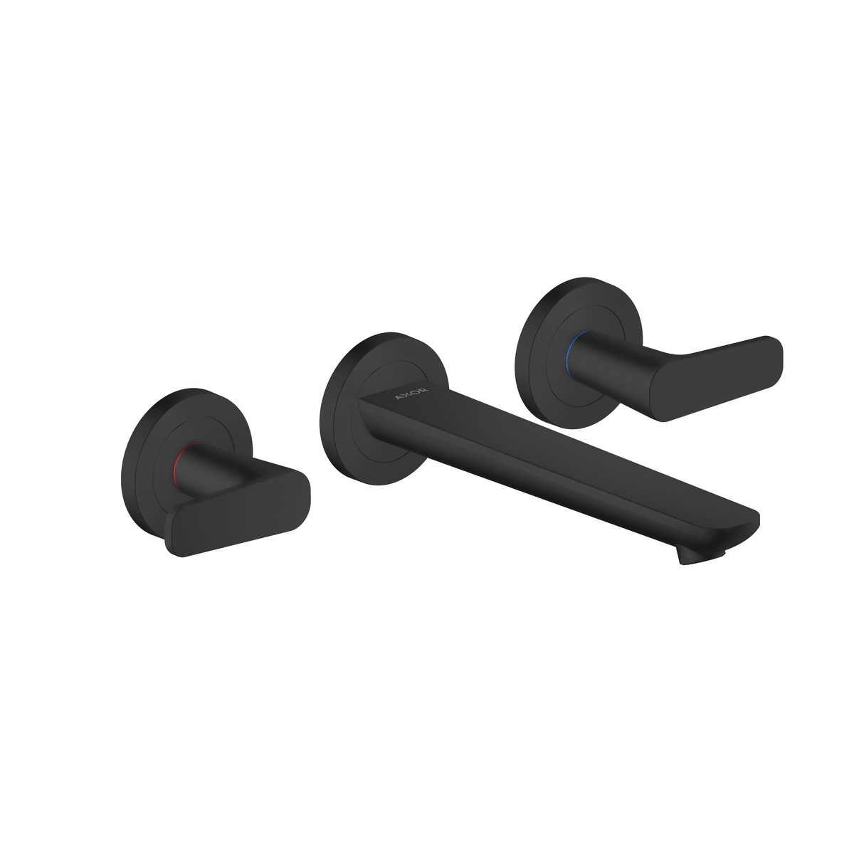 Axor Citterio C 1.2 GPM Lever Handle Wall Mounted Matte Black Widespread Faucet Trim With Escutcheons