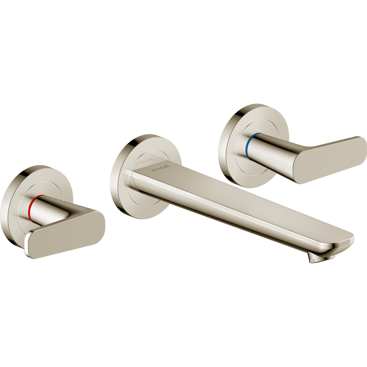 Axor Citterio C 1.2 GPM Lever Handle Wall Mounted Polished Nickel Widespread Faucet Trim With Escutcheons