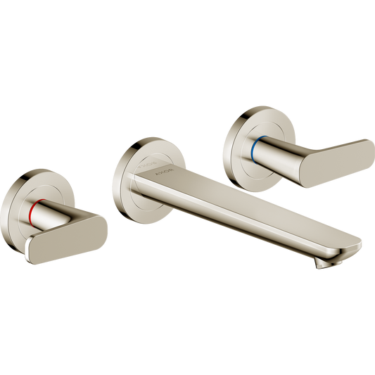 Axor Citterio C 1.2 GPM Lever Handle Wall Mounted Polished Nickel Widespread Faucet Trim With Escutcheons