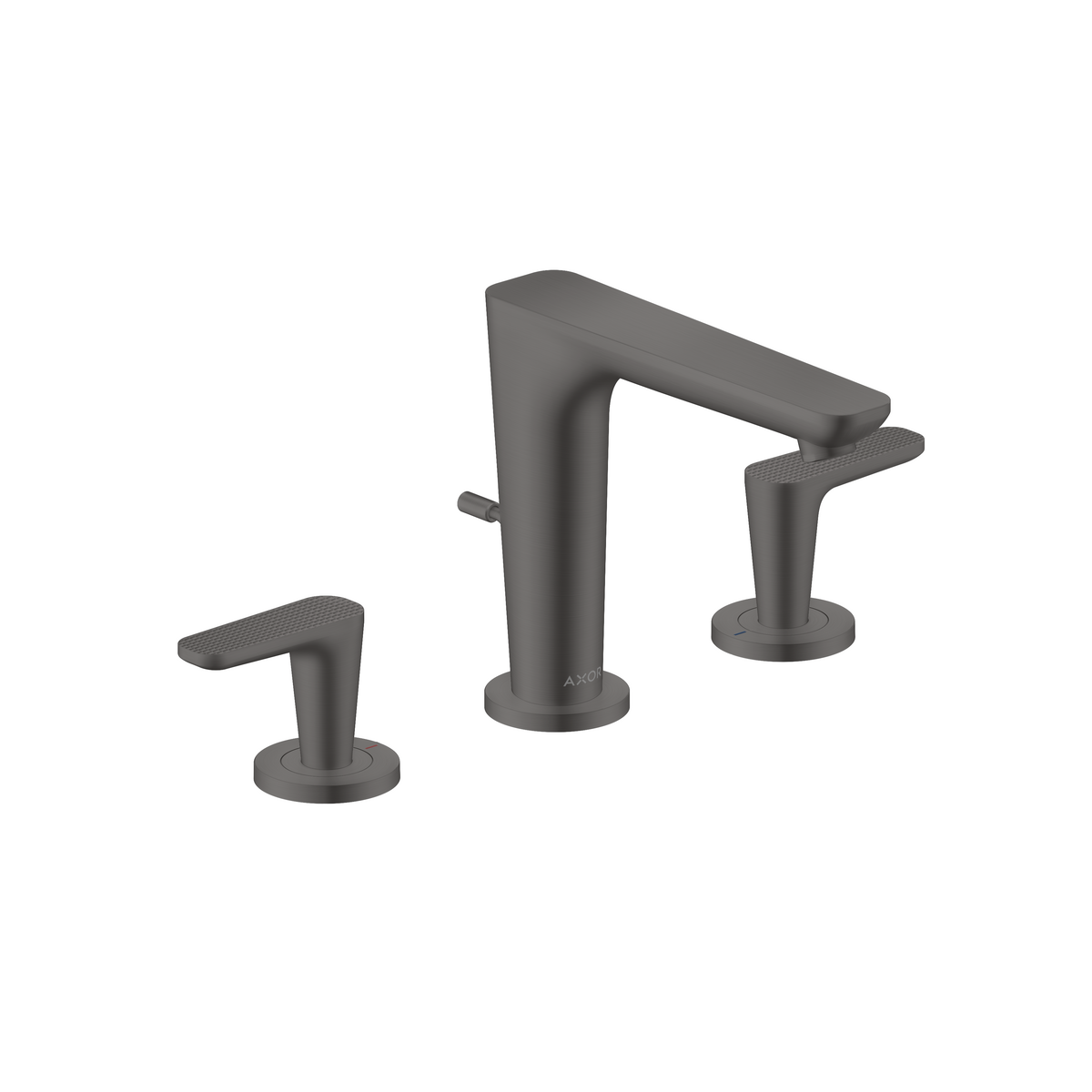 Axor Citterio C 1.2 GPM Two Lever Handle Brushed Black Chrome Widespread Faucet With Escutcheons and Pop-Up Drain