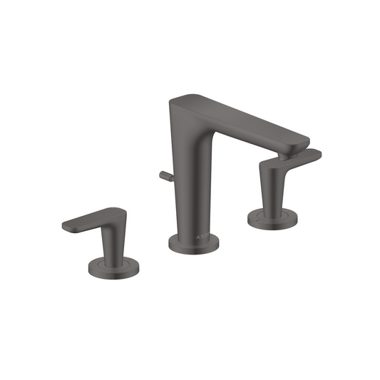 Axor Citterio C 1.2 GPM Two Lever Handle Brushed Black Chrome Widespread Faucet With Escutcheons and Pop-Up Drain