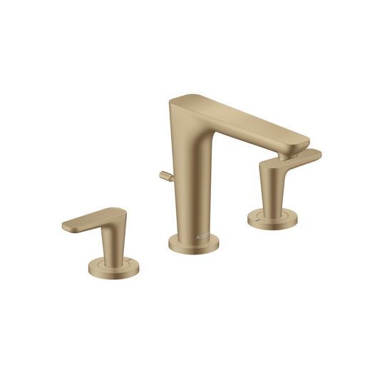 Axor Citterio C 1.2 GPM Two Lever Handle Brushed Bronze Widespread Faucet With Escutcheons and Pop-Up Drain