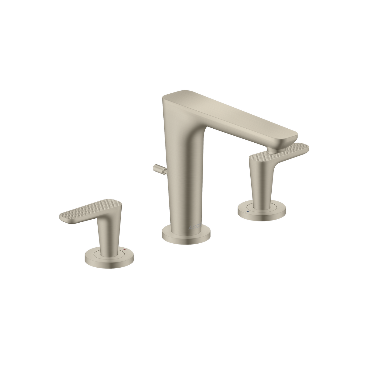 Axor Citterio C 1.2 GPM Two Lever Handle Brushed Nickel Widespread Faucet With Escutcheons and Pop-Up Drain