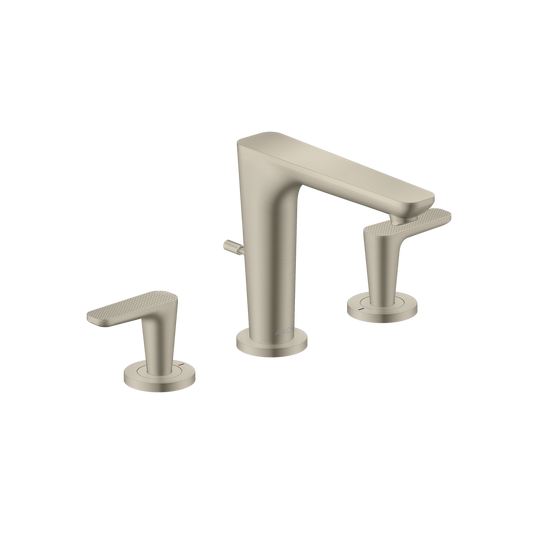 Axor Citterio C 1.2 GPM Two Lever Handle Brushed Nickel Widespread Faucet With Escutcheons and Pop-Up Drain