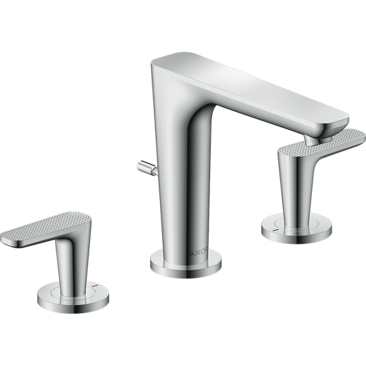 Axor Citterio C 1.2 GPM Two Lever Handle Chrome Widespread Faucet With Escutcheons and Pop-Up Drain