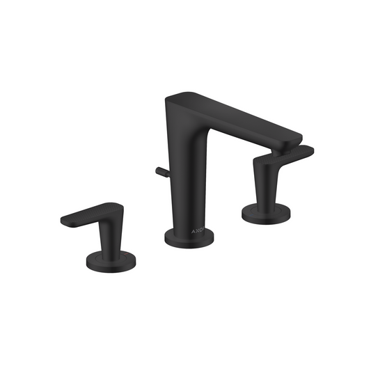 Axor Citterio C 1.2 GPM Two Lever Handle Matte Black Widespread Faucet With Escutcheons and Pop-Up Drain