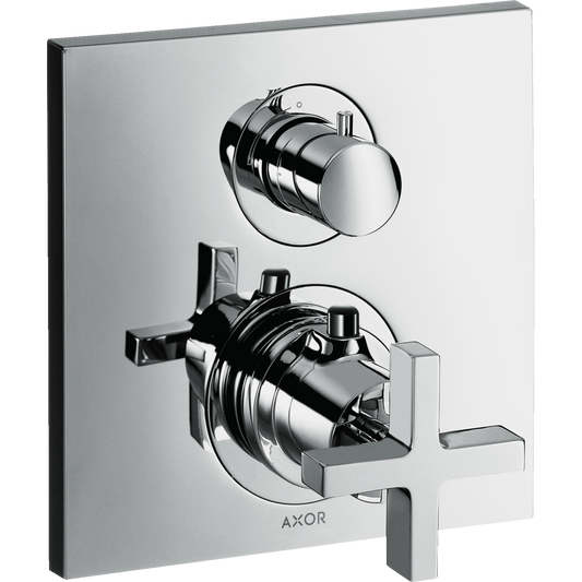 Axor Citterio Cross Handle Chrome Thermostatic Trim With Volume Control
