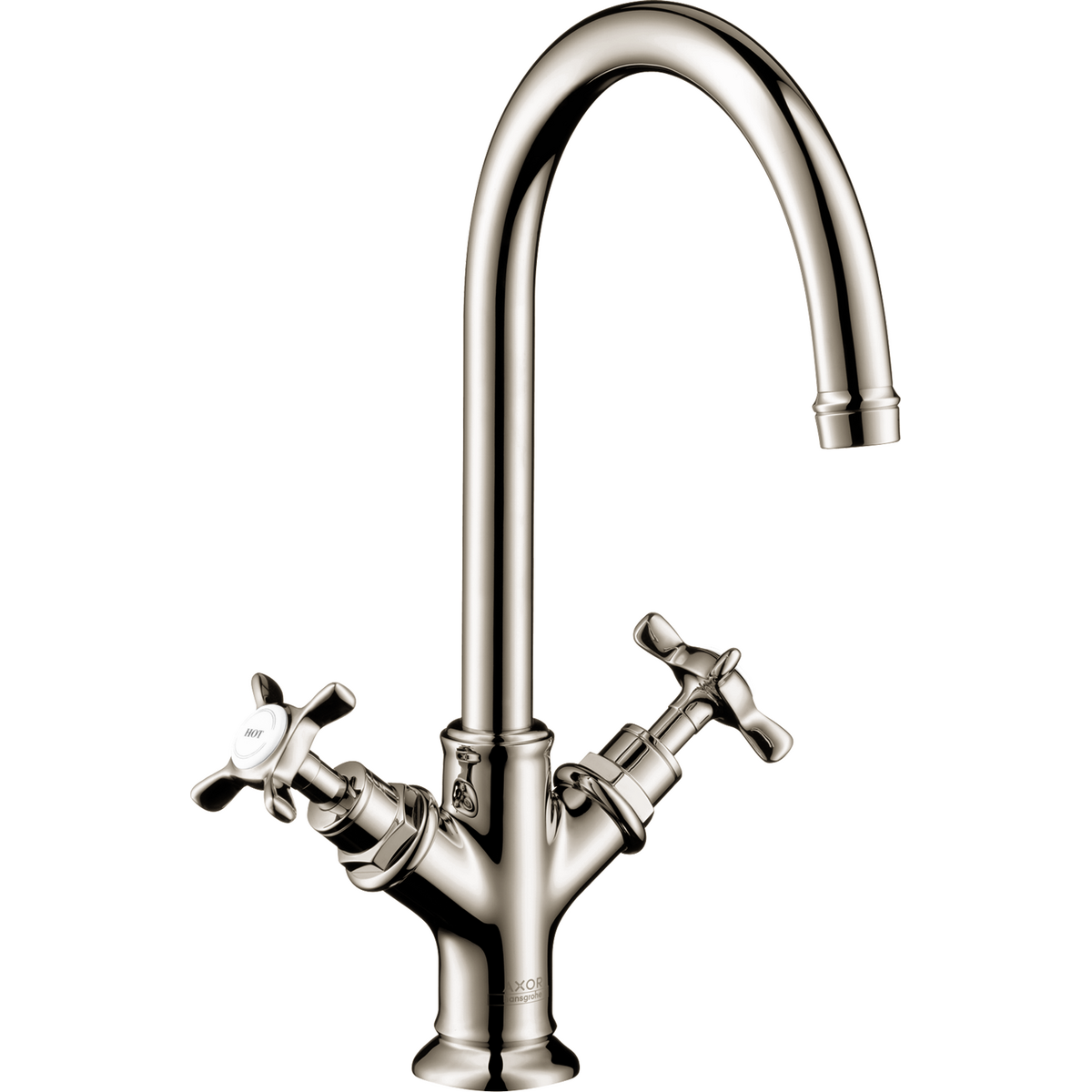 Axor Montreux 1.2 GPM 210 2 Cross Handles Polished Nickel Faucet With Pop Up Drain