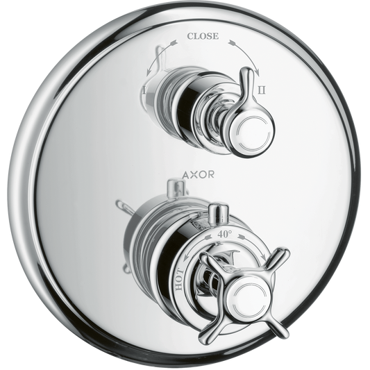 Axor Montreux Cross-Handle Volume Control and Diverter Chrome Thermostatic Trim