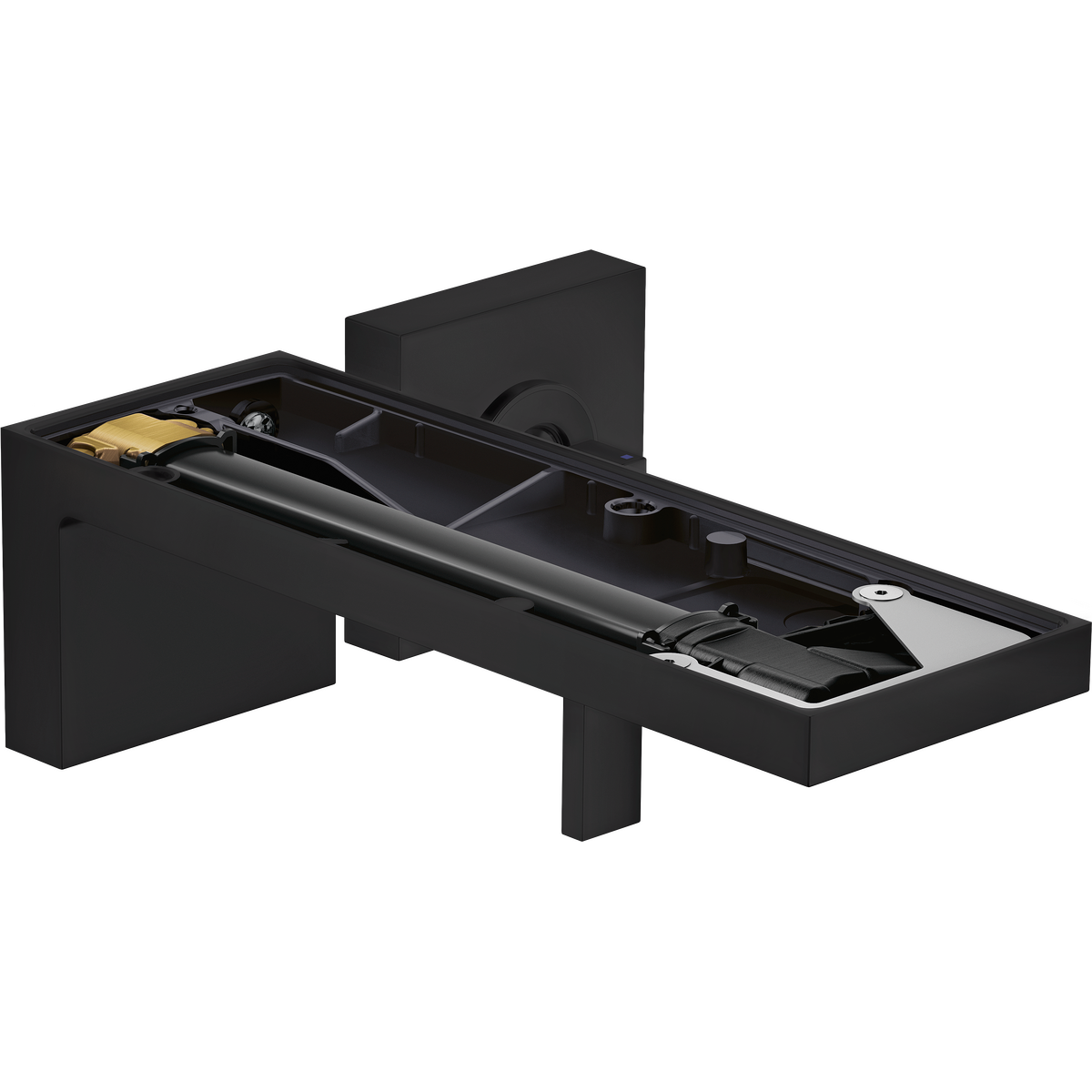 Axor MyEdition 1.2 GPM Single Handle Wall Mounted Matte Black Faucet Trim Without Plate and Pop-Up Drain