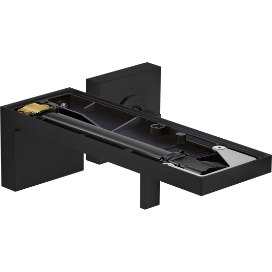 Axor MyEdition 1.2 GPM Single Handle Wall Mounted Matte Black Faucet Trim Without Plate and Pop-Up Drain