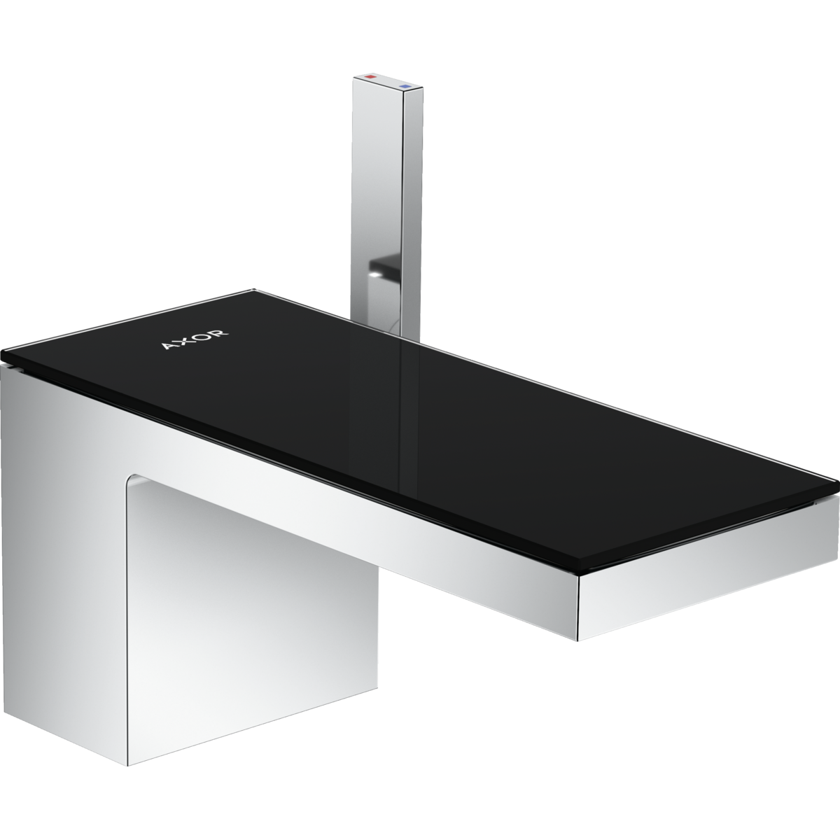 Axor MyEdition 1.2 GPM Single Hole Lever Handle Chrome/ Black Glass Faucet