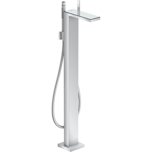 Axor MyEdition 5.3 GPM Freestanding Chrome/ Mirror Glass Tub Filler Trim With 1.75 GPM Handshower