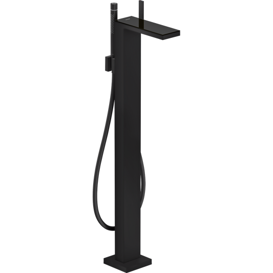 Axor MyEdition 5.3 GPM Freestanding Matte Black/ Black Glass Tub Filler Trim With 1.75 GPM Handshower