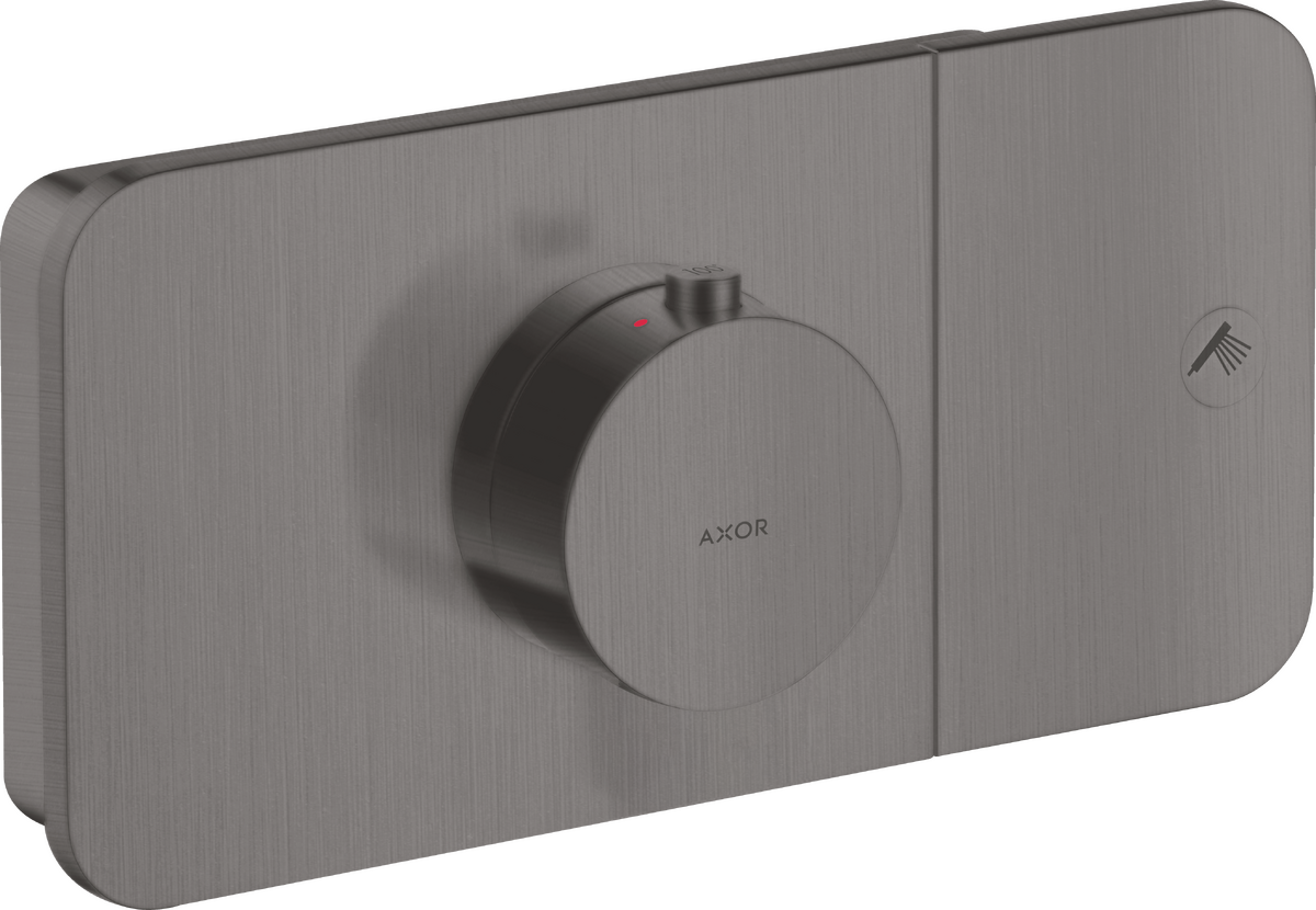 Axor One 1-Function Brushed Black Chrome Thermostatic Module Trim