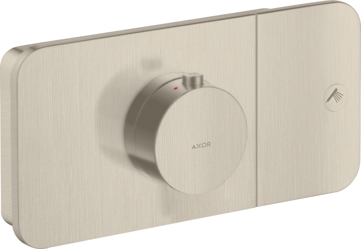 Axor One 1-Function Brushed Nickel Thermostatic Module Trim