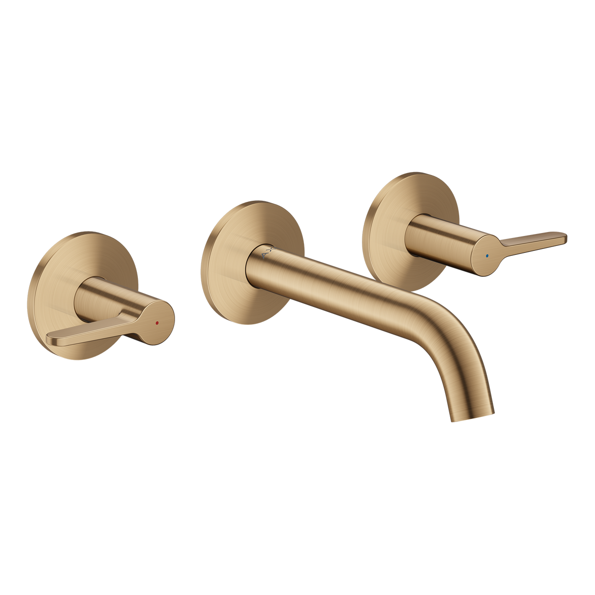 Axor One 1.2 GPM 160 Lever Handles Widespread Brushed Bronze Wall Mounted Faucet