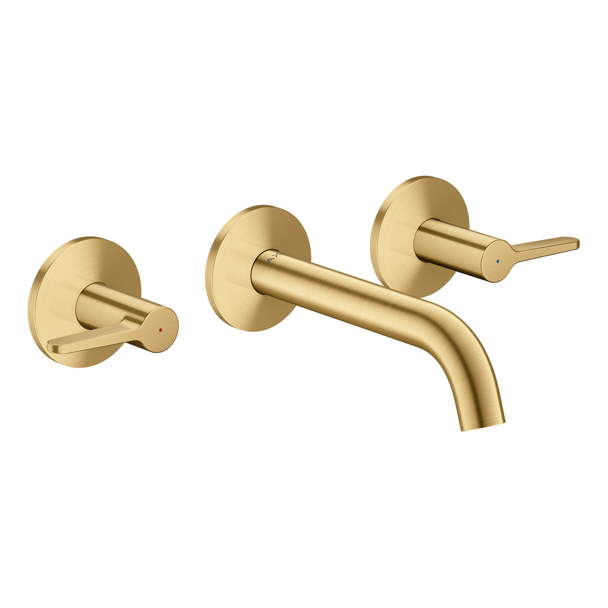 Axor One 1.2 GPM 160 Lever Handles Widespread Brushed Gold Optic Wall Mounted Faucet