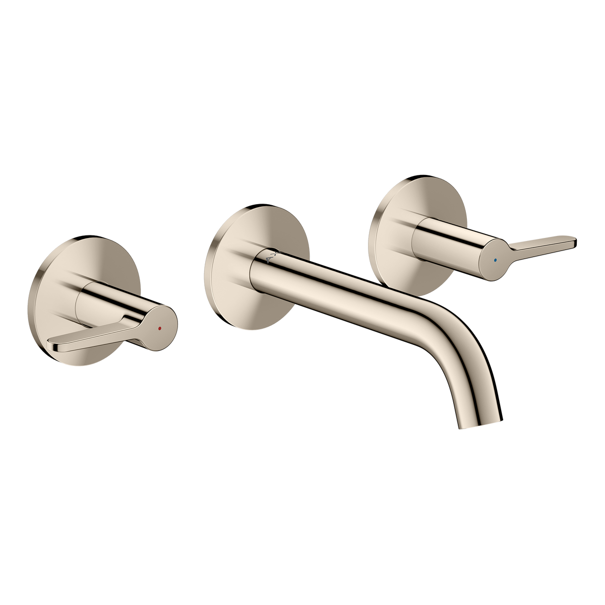Axor One 1.2 GPM 160 Lever Handles Widespread Polished Nickel Wall Mounted Faucet