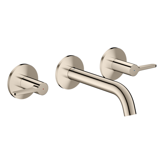 Axor One 1.2 GPM 160 Lever Handles Widespread Polished Nickel Wall Mounted Faucet