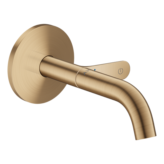 Axor One 1.2 GPM 160 Single-Handle Select Push-Button On/Off Control Brushed Bronze Wall Mounted Faucet