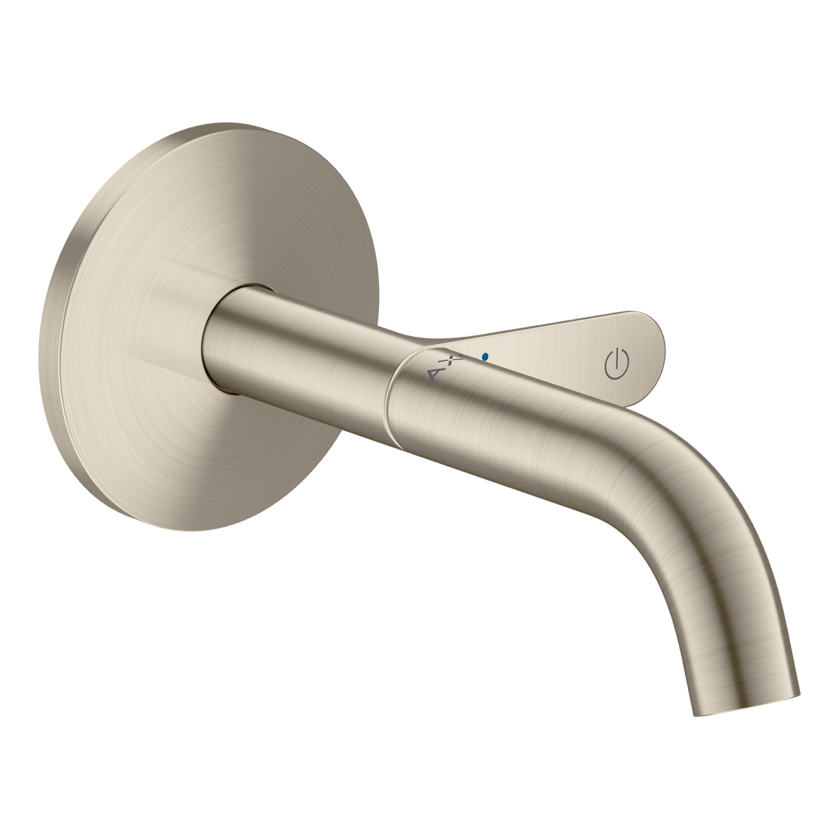 Axor One 1.2 GPM 160 Single-Handle Select Push-Button On/Off Control Brushed Nickel Wall Mounted Faucet