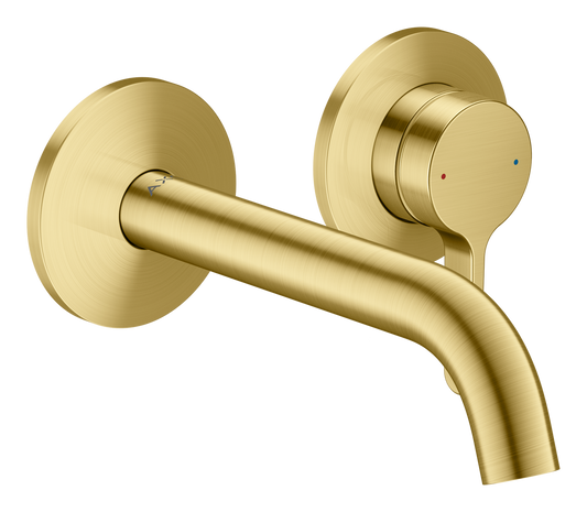 Axor One 1.2 GPM 160 Single Lever Handle Brushed Brass Wall Mounted Faucet