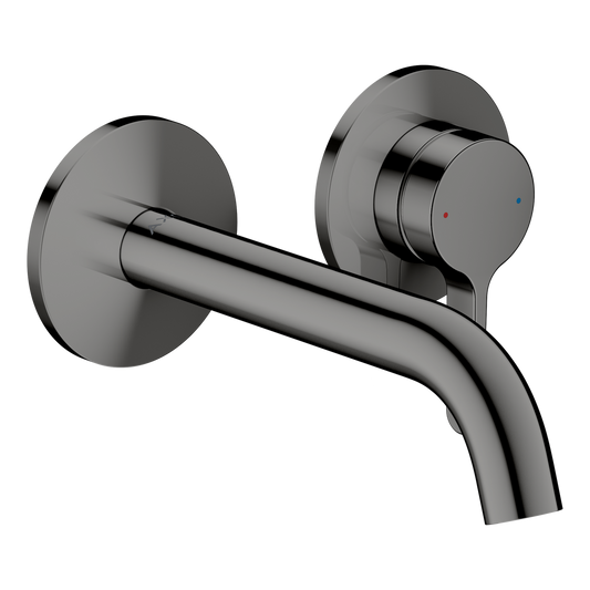 Axor One 1.2 GPM 160 Single Lever Handle Polished Black Chrome Wall Mounted Faucet