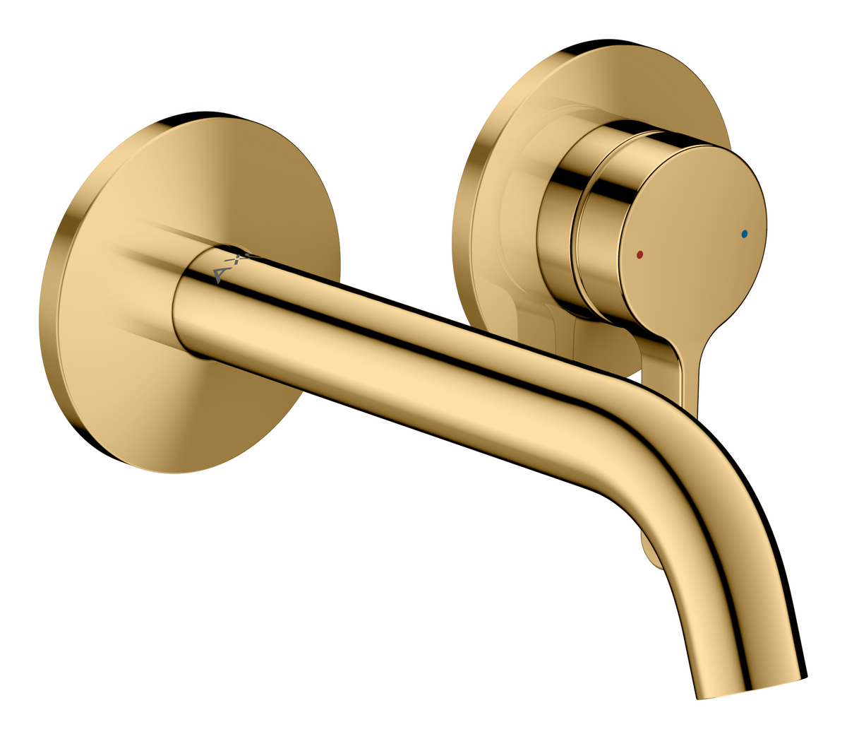 Axor One 1.2 GPM 160 Single Lever Handle Polished Gold Optic Wall Mounted Faucet