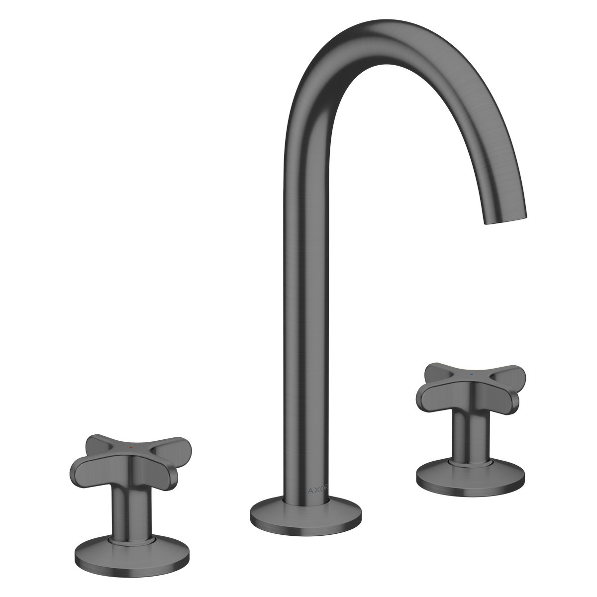 Axor One 1.2 GPM 170 Cross Handles 120-Degree Swivel Range Brushed Black Chrome Widespread Faucet