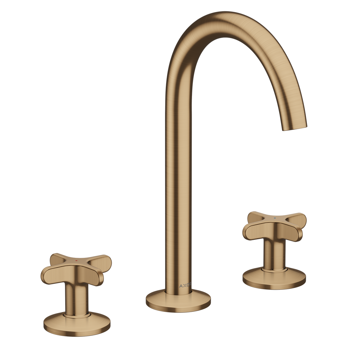Axor One 1.2 GPM 170 Cross Handles 120-Degree Swivel Range Brushed Bronze Widespread Faucet