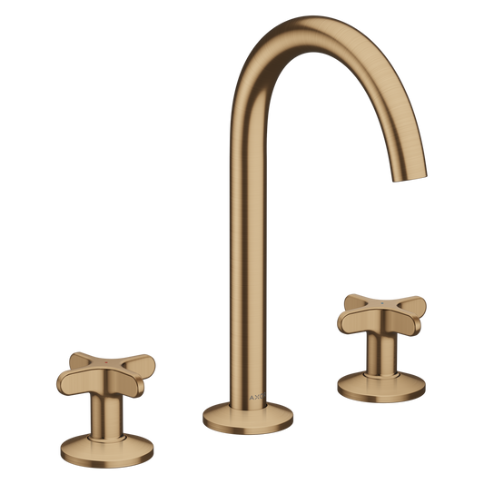 Axor One 1.2 GPM 170 Cross Handles 120-Degree Swivel Range Brushed Bronze Widespread Faucet
