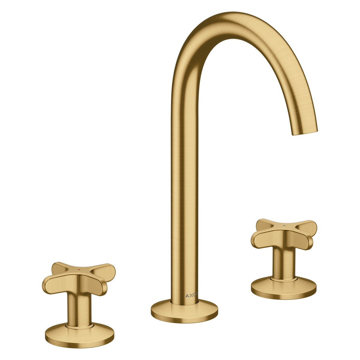 Axor One 1.2 GPM 170 Cross Handles 120-Degree Swivel Range Brushed Gold Optic Widespread Faucet